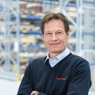 Martin Gerdtsson, responsable des pièces de rechange chez Swedish Agro